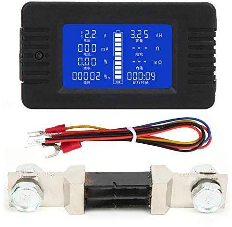 Electrical Battery Testers PZEM-015 Energy Meter Multifunctional Battery Meter Tester, 300A Shunt Battery Monitor with Shunt, Voltage Power Energy Consumption Capacity Teste