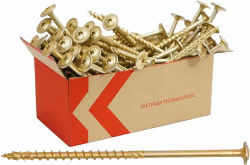 Vis Charpentier 6x60 mm - 100 Pièces pour Bois - Tête Large TORX - Acier Zingué - Double Filetage - TX30