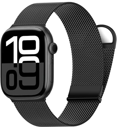 Higgs Bracelet Milanais Compatible avec Bracelets Apple Watch Femme Homme | 40/41/42/38mm Bracelet Maille D'acier Inoxydable avec Fermoir Magnétique pour Serie 11 10 9 8 Se 7 6 5 4 Ultra 3 2 1