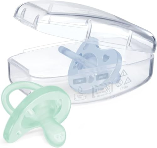 Chicco PhysioForma Silikon-Schnuller 2-6 Monate, 2 Stück, Schnuller-Set 2-6 Monate, unterstützt die physiologische Atmung und fördert die richtige Entwicklung des Mundes, hellblau