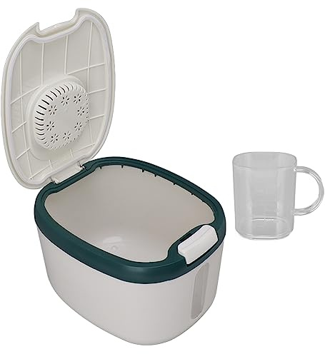 Contenitore per Riso Contenitore Ermetico per Riso con Finestra Trasparente per Grani Zucchero Farina (S Verde (5kg/11.0lb))