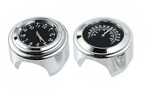 JAWSEU Motorrad Fahrrad Uhr Universal wasserdichte Lenkerhalterung Uhr, Universal Motorraduhr Motorrad Lenker Fahrrad Lenker Uhr Lenkeruhr Silber Motorrad Lenker Uhr Uhr Fahrradlenker Silber