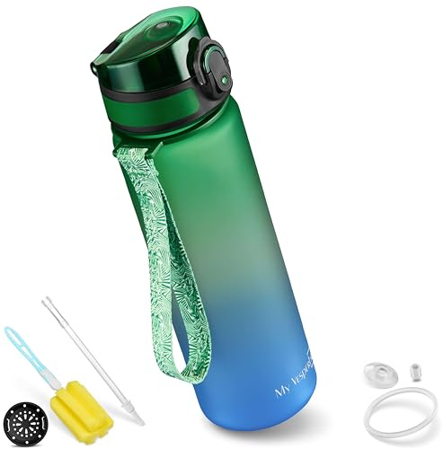 My Vesperbox® Trinkflasche Kinder [500ML] - Wasserflasche Kohlensäure Geeignet & Auslaufsicher - Water Bottle Kids - für Schule & Sport - Kinderflasche für Mädchen & Jungen - inkl. Ersatzdichtung