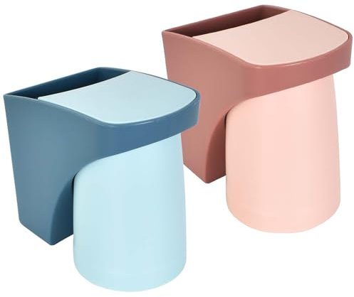 2 Stücke Zahnbürstenhalter Becher Magnetisch, Zahnbecherhalter Ohne Bohren für Bad Zuhause, Zahnbürstenhalter Wand mit Becher Rot Blau, Zahnputzbecher mit Halterung zum Kleben
