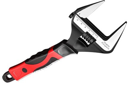 perfk Clé à grande ouverture, clé à molette, clé de plombier, clé de salle de bain, clé de plomberie, clé universelle pour atelier de bricolage, 12 pouces