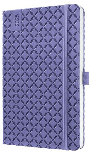 SIGEL J5125 Wochenkalender 2025 A5, Jolie, lila, Hardcover, Gummiband, Stiftschlaufe, Einstecktasche, 174 Seiten, vegan, Buchkalender, Terminplaner