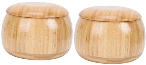 Barattolo degli scacchi Contenitore for scacchi 1 paio Go Jar Go Pezzi da gioco Ciotola Contenitore for oggetti in legno kaki Backgammon Bambù Go Bowl Go Game Porta pietre degli scacchi / 1539