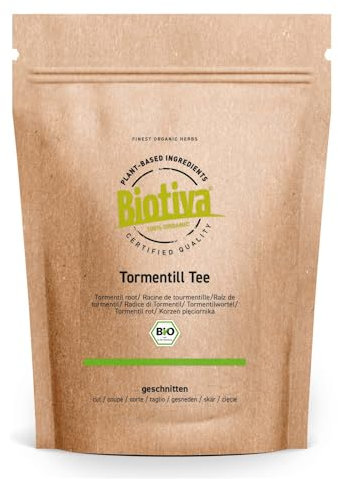 Tormentil Root Tea Organic 100g - Bloodroot Tea - Bloodroot herb - Tormentil Tea - Bottled and Controlled in Germany - Biotiva