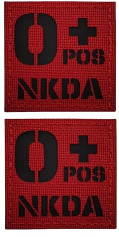 Blutgruppe Patch Typ O+ Pos Positiv Taktischer Patch Reflektierender IR Stoff Blutgruppen Nacht Identifikations Moral Patch Mit