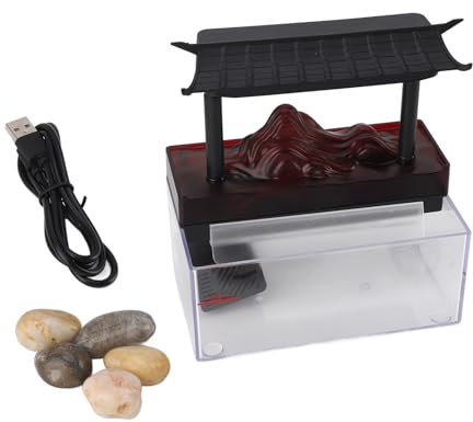 Fuente de Agua de Mesa, Fuente de Alimentación USB de 5 V, Fuente de Cascada de Flujo Recurrente con Luz LED, Fuente de Escritorio de Plástico para Decoración de Hogar, Oficina,