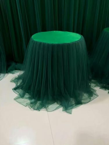 FJISD 4/6/9FT * 80CM Weinrot Mesh Flauschiger Tutu Tüll Tischrock Chiffon Tischrock Hochzeit Für Babyparty Party Rüschen Plissee Tischrock