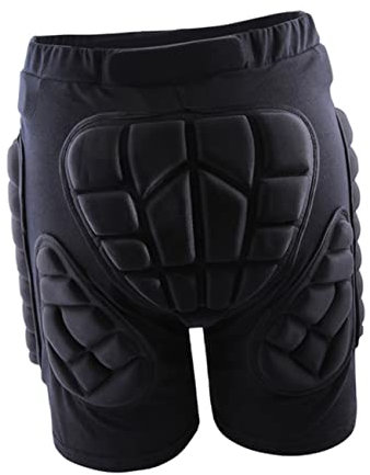 KOMBIUDA Schwarze Schutzhose Für Snowboard Und Ski Gepolstert Elastisch Baumwollmischung Verstellbar Für Erwachsene Und Kinder Skating Und Hockeysport