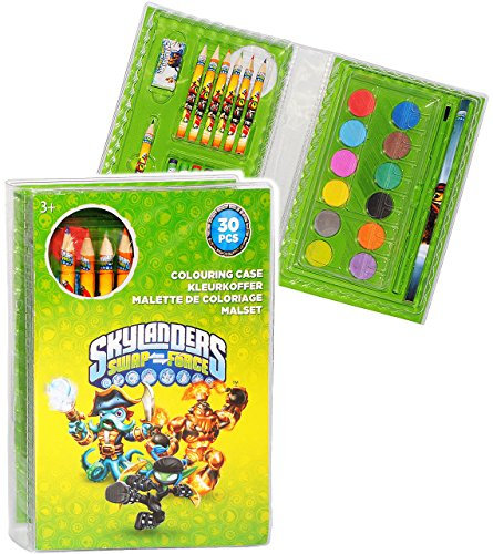 alles-meine.de GmbH 30 TLG. Set__ Stifte-Koffer/Malset - Skylanders - Swap Force - Malkoffer mit Stiften + Buntstifte + Wasser Farben + Wachsmal Farben + Pinsel - Kinder B..