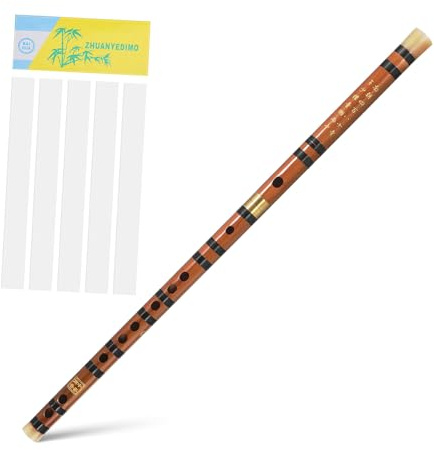 BESTonZON Bambusflöte G-tonart Traditionelles Orchesterinstrument Mit Membranen Und Aufbewahrungsbox Mehrstimmige Flöte Für Anfänger Und Erwachsene