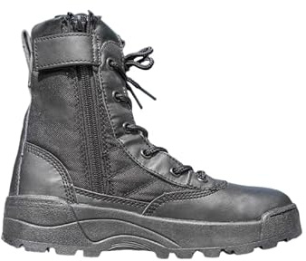 HuayoRong Kids Hiking Boots Boys girls Waterproof Summer Camp Anti-collision Non-slip Desert Boots Military Fan Shoes Work Boots (Black,4.5 Big Kid)