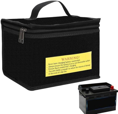 Fireproof Battery Bag, Battery Storage Bag, Accessories for Electric Devices, Chargers, Large Capacity, Durable Safety Bag Charge, Transport for RC Cars, Drones and, Single attributes, see description