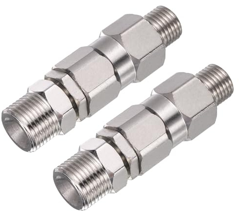 sourcing map 1/4 Inch Sprayer Joint, 360 Degrees Rotate Stainless Steel Swivel Joint for Spray Gun Hose Airless Sprayers,2 PCS