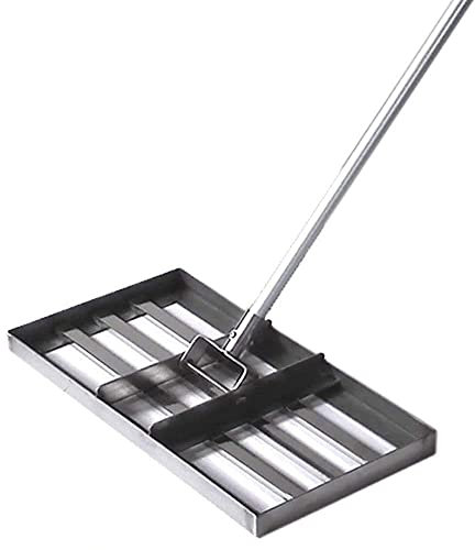 Aikimfuly Râteau de nivellement de pelouse de golf en acier inoxydable de 134,6 cm avec outil de nivellement de sol robuste de 50,8 x 25,4 cm pour maison, jardin, cour, golf