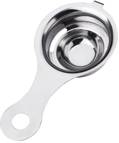 Eierteiler Werkzeug - Edelstahl Eiertrenner | Platzsparender rutschfester Griff Eigelbtrenner Küche Schnelle & Effiziente Eiweißtrennung, Einfach zu Bedienendes Küchenhelfer zum Backen & Kochen Silber