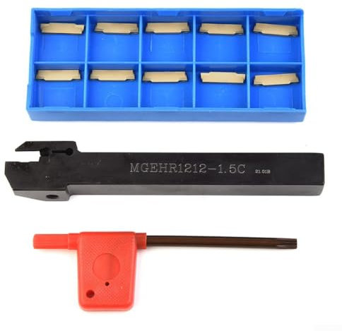 MGEHR1212 1 5 Grooving Cutter Holder Set Featuring Ten MGMN150G Carbide Cutting Blades for Robust Performance