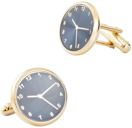 Gemelli da smoking in oro, da uomo, per camicie eleganti, rotondi, accessori per abiti, gioielli, con scatola, 17x17CM, Nessuna pietra preziosa