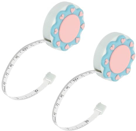 PATIKIL Mètre Ruban Souple, 2 Pcs 60 Pouces / 150 cm Double Face Métrique Mètre Pour Mesures Corporelles Rétractable Règle Pour Couture Maison Tailleur Artisanat, Rose Bleu, Sun