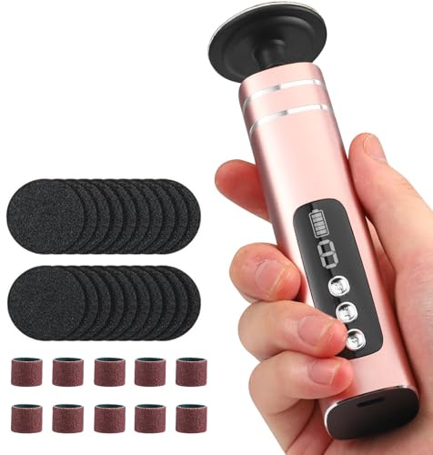 Rapeuse Pieds Électrique, 2 IN 1 Ponceuse Pied 9 Vitesses Réglables Râpe Electrique Pieds Puissante Kit Manucure Pedicure Lime a Ongle pour Peau Morte Corne Talon avec écran Numérique