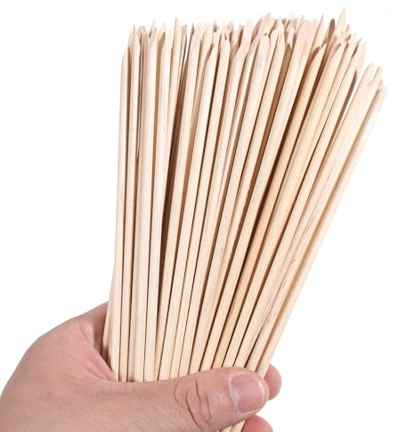 100 PCS 7 Inches Wood Double Heads Cuticle Pusher Stick, Extra Long Orange Wood Sticks for Nails Stick Manicure Pedicure Tool Nail Cuticle Remover and Cleaning Tool Set for Home and Salon