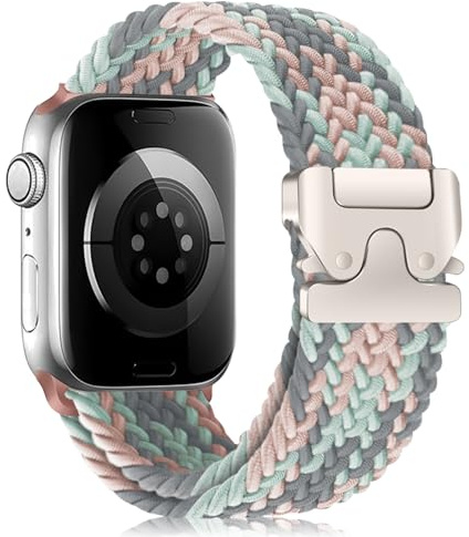 RanBluu Flätat armband för Apple Watch-armband, ersättningsarmband, tyg, sportband för iWatch Series 11/10/9/8/7/6/5/4/3/2/1/SE 3/SE/SE 2, 38mm/40mm/41mm/42mm(Series 10)