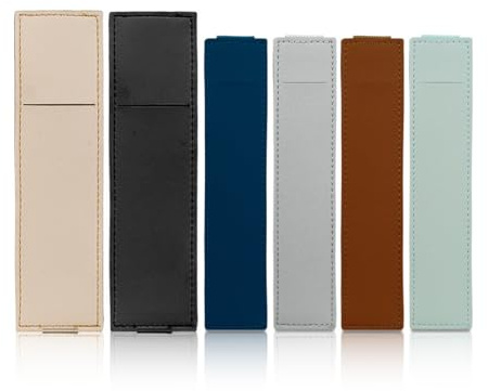 YAZWUR 6 Stück Wiederverwendbare Leder Stifthalter für Notizbuch, Kalender, Klemmbrett, Stifteetui Mit Elastisch Band, Buch Pen Loop
