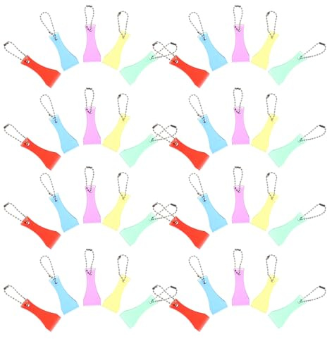 IWOWHERO 50 Pezzi Strumento Gratta e Vinci in Plastica Resistente Raschietto Portachiavi Multifunzione per Grattare Biglietti Lotteria e Rimuovere Etichette con Impugnatura Antiscivolo