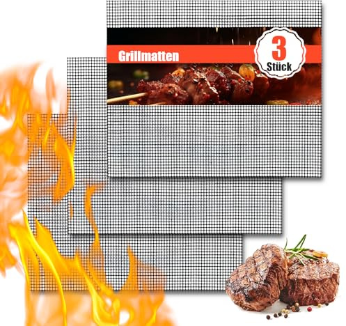 Juego de 5 alfombrillas para barbacoa, 42 x 36 cm, antiadherente, rejilla para barbacoa, reutilizable, resistente al calor, para parrilla de gas, carbón, parrilla eléctrica, horno, cocina, freidora de