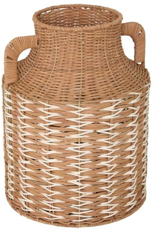 Atmosphera - Vase soro en rotin avec anses 28x28x37cm Marron