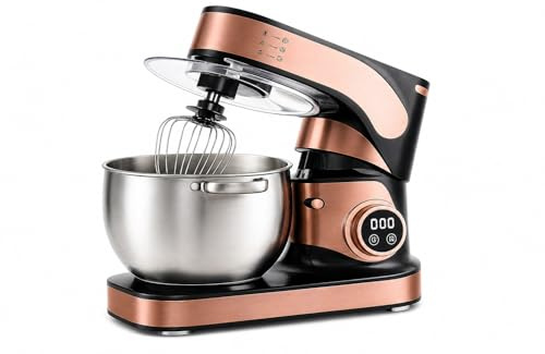 Batidora Amasadora Profesional 2500W con Bol de 10L, 12 Velocidades Digitales, Pantalla Táctil y Temporizador, Sistema de Engranajes Metálicos, Incluye Accesorios para Repostería