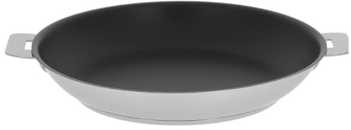 Cristel - P28QLE - Poêle inox 28 cm - Anti-adhérent Exceliss+ - sans Poignée amovible - Collection Strate Argent