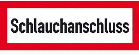Indigos UG Aufkleber Hinweisschild Brandschutz Schlauchanschluss - 29,7x10,5 cm - selbstklebender Sicherheits Aufkleber für Tür oder Wand - Warnschild für Gebäude, Hotel, Büro, Firma, Haus, Praxis