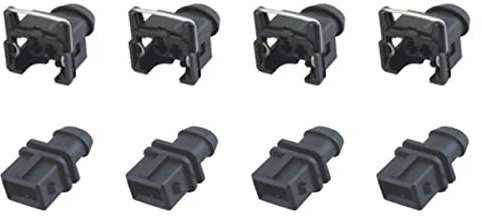 Greenspirits KFZ Ersatz Stecker Einspritzdüse Benziner Bos EV1 Short (4 x Set) 1287013003, 1 287 013 003, 827551-3 kompatibel Bosch Injektoren Einspritzventil Anschluss