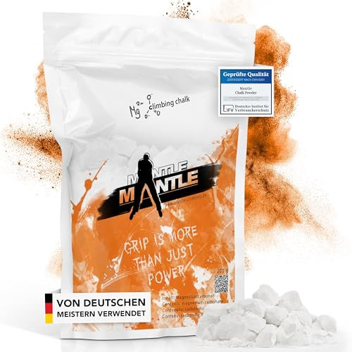Mantle - 200 gr. hochwertiges Kletterchalk für besseren Grip | Magnesiumcarbonat Chalk Powder für trockenere Hände beim Klettern, Bouldern & Fitness