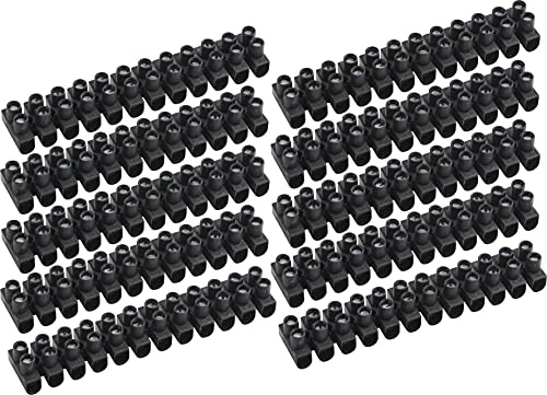 Meister Lüsterklemmen 12-polig - Kabelquerschnitt 4 - 6 mm² - 10 Stück im praktischen Set - schwarz / 12-polige Klemmleiste / Dosenklemmen / Hausinstallation / 7453060
