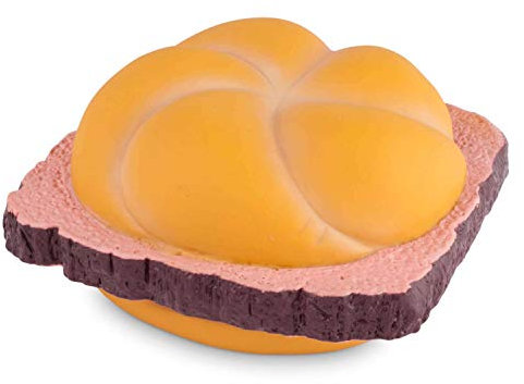 meinherzschlag Hundespielzeug Quietsch-Leberkäs-Semmel zum Quietschen und Spielen