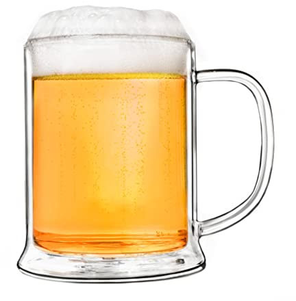 Creano Vaso de cerveza de doble pared, vaso termo de cerveza, jarra de cerveza | 500ml para cerveza fría de larga duración