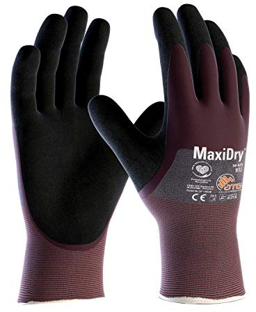 (12 Paar) ATG Handschuhe 56-425 Schutzhandschuhe MaxiDry 12 x violett/schwarz 11