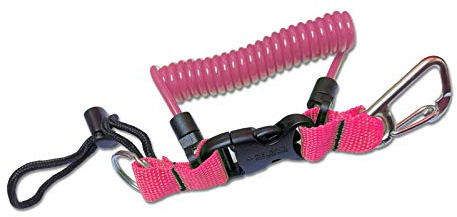 Riff Spiralkabel mit Karabinerhaken (pink)