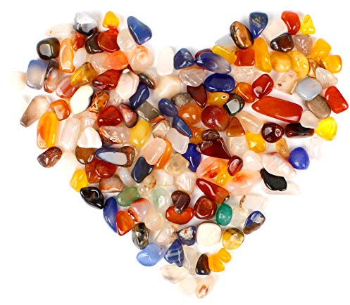 Yangfei Decorative Stones, 200g Mixed Tumble Stones Colorful Polished Natural Pebbles Small Decorative Rocks for Flowerpot Vase Filled Fish Tank and Garden Decoration (7-12mm)