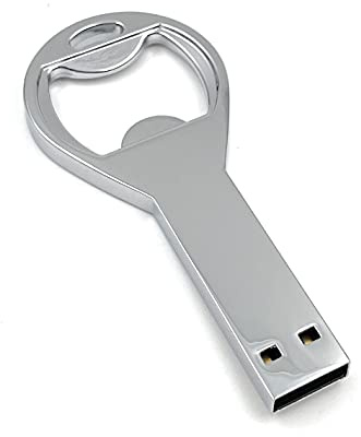 Onwomania USB Stick 16GB Flaschenöffner aus Metall Silber USB Speicherstick - Datenspeicher - Memory Stick für Laptop Notebook Ultrabook in Alu Geschenkbox