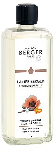 MAISON BERGER Fragrance Refill – 1L Lampe Berger Oil for Home Diffuser – Purifies Air, Long-Lasting French Scent, For Catalytic Burner Lamps, Dye-Free Home Fragrance (Velvet of Orient)