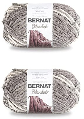 Bernat filt silver stålgarn – 2-pack med 300 g/10,5 oz – polyester – 6 superskrymmande – 220 meter – stickning/virkning