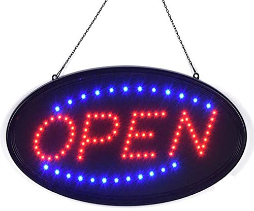 KEBE LED Open Sign, 19x10 Bright High Visibility Advertisement Board Electric Display Sign Flashing Light for Business Walls Window Bar Shop Hotel, Two Modes