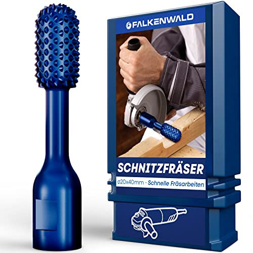 FALKENWALD® Ovalfräser Holz 20mm Grob - Winkelschleifer Zubehör für Holzbearbeitung - Frässcheibe für Winkelschleifer Holz - Fräsbohrer Holz Fräser - Oval Raspel Holz