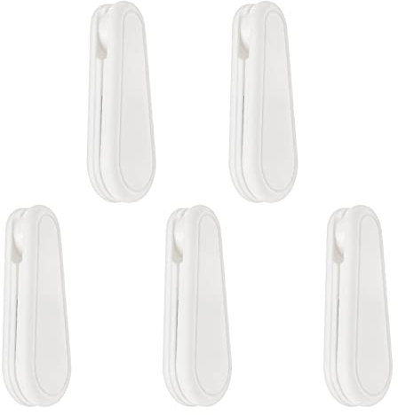 ECSiNG 5 x Jalousien-Griffe, Vorhangschnur, Gewichte, Zugschnur, Anhänger für vertikale Jalousien, Vorhänge, Fensterladen, weißer Kunststoff, 85 x 35 mm, 53 g